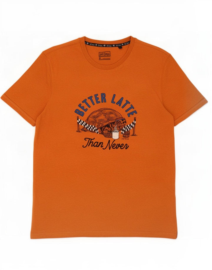 Fat Face Herren-T-Shirt mit Grafik, Mittelorange, Baumwolle