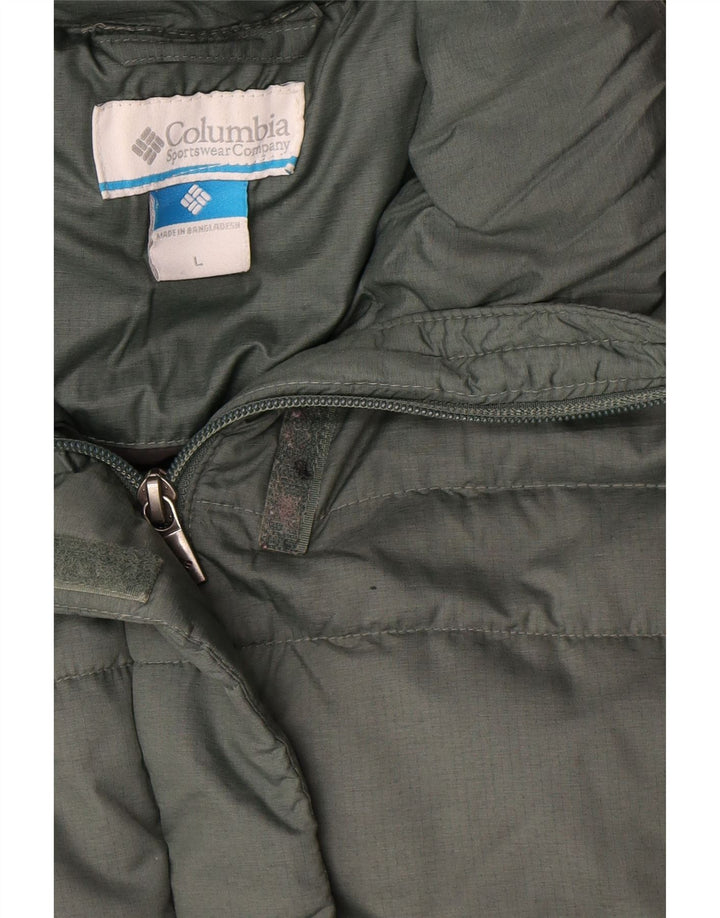 Columbia Wattierter Damenmantel mit Kapuze, UK 16, Größe L, grün, Polyester