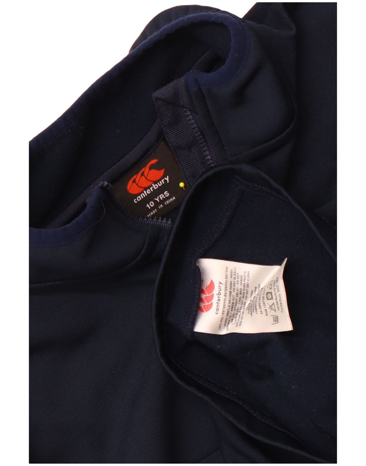 Canterbury Jungen-Pullover-Trainingsoberteil mit Reißverschluss am Hals, 9–10 Jahre, Marineblau