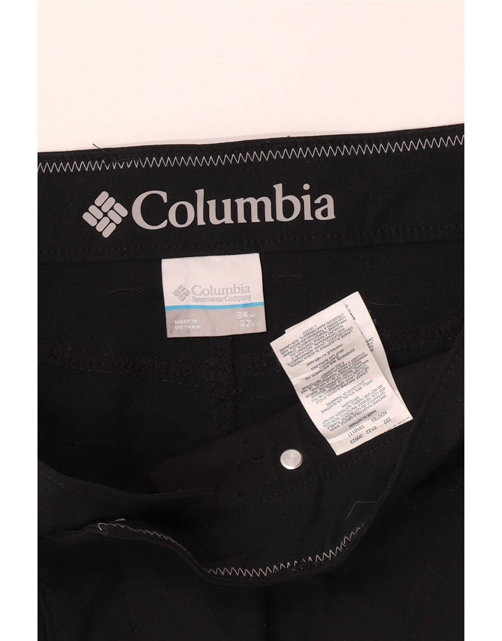 Columbia Herren-Freizeithose, normal, W34, L32, schwarzes Nylon