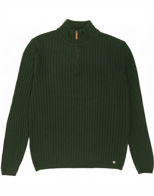 Rifle Herren-Pullover mit Reißverschluss am Hals, 3XL, Grün