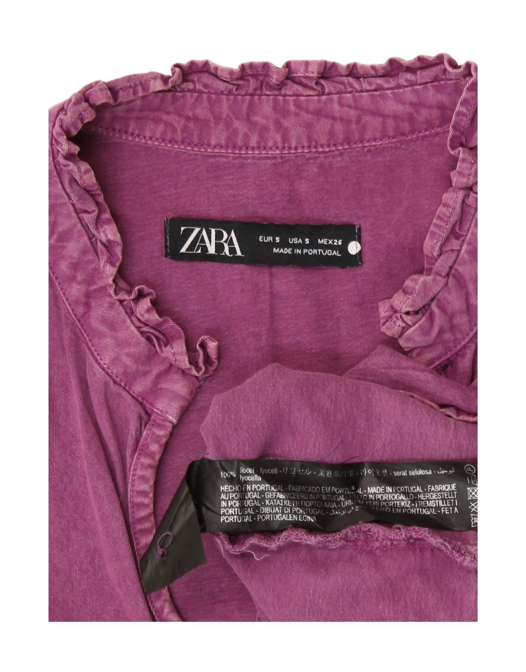Zara Damen-Bluse, übergroß, bauchfrei, langärmelig, Gr. 40, Größe S, Lila