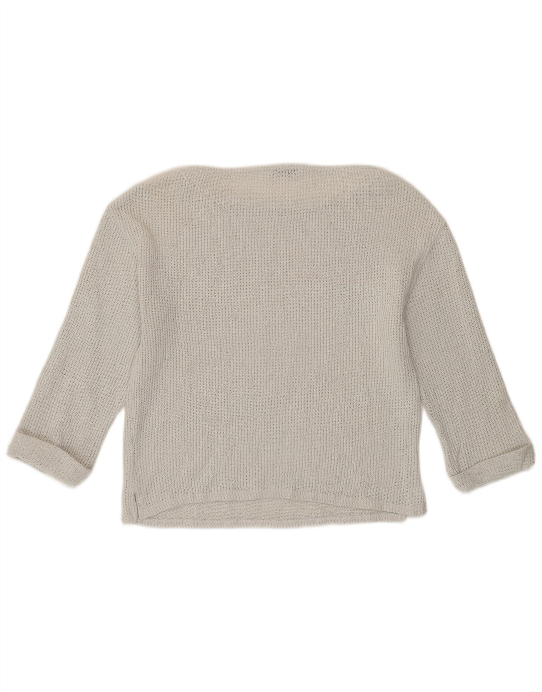 Zara Damen-Top, 3/4-Ärmel, UK-Größe 12, mittelweiße Baumwolle