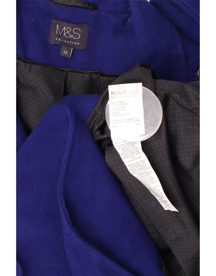 Marks & Spencer Damen-Militär-Zweireihermantel UK 12 Mittelblau