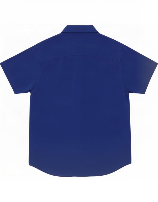 Pierre Cardin Herren Kurzarm-Hemd mit normaler Passform, XL, blaue Viskose