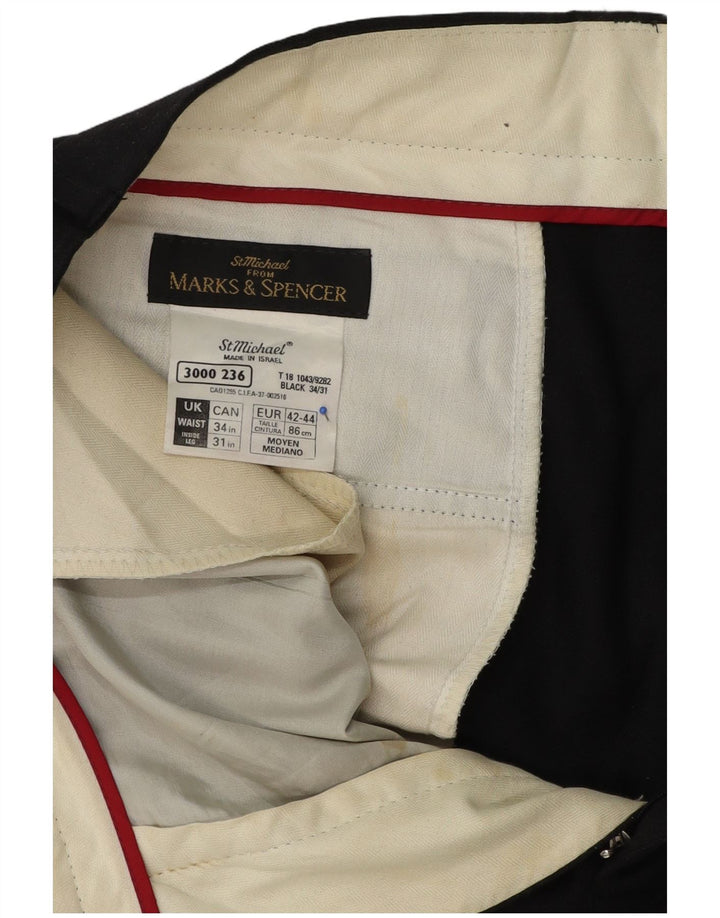 Marks & Spencer Herren-Anzughose mit Pegged-Anzug, W34, L30, graue Wolle