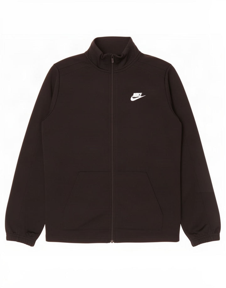 Nike Jungen-Trainingsanzugoberteil mit Grafik, 12–13 Jahre, XL, schwarzes Polyester