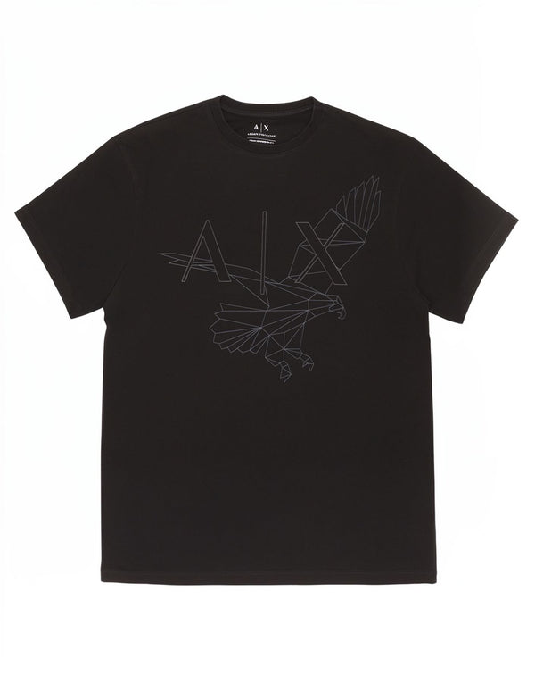Armani Exchange Herren Regular Graphic T-Shirt Top Small Schwarz Geometrisch