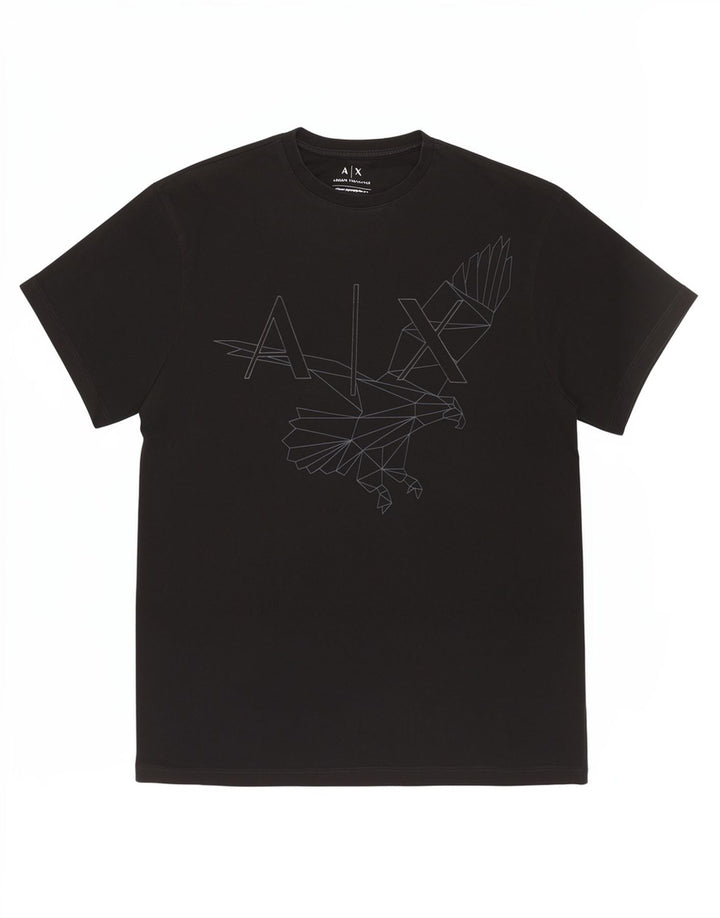 Armani Exchange Herren Regular Graphic T-Shirt Top Small Schwarz Geometrisch