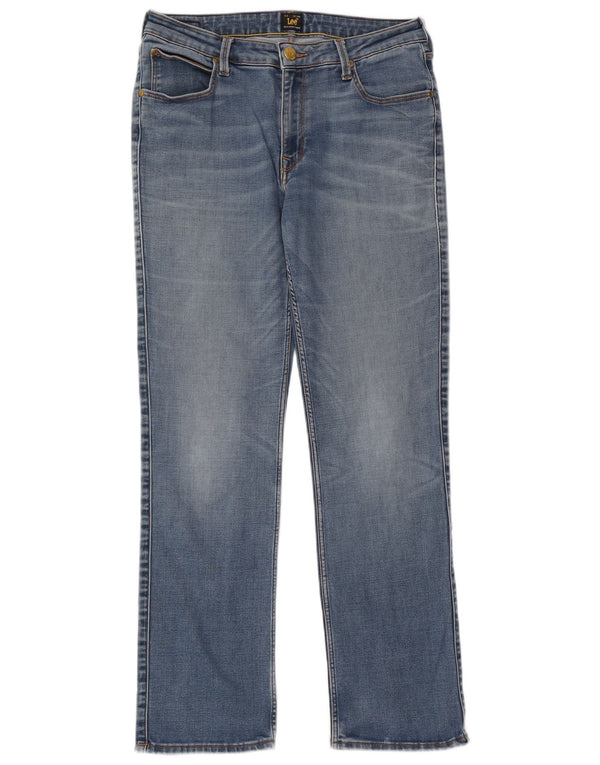 Lee Damen Marion Straight Jeans W31 L31 Blaue Baumwolle