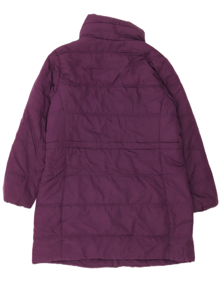Marks & Spencer Wattierter Damenmantel mit Kapuze, UK 16, Größe L, Lila, Polyester