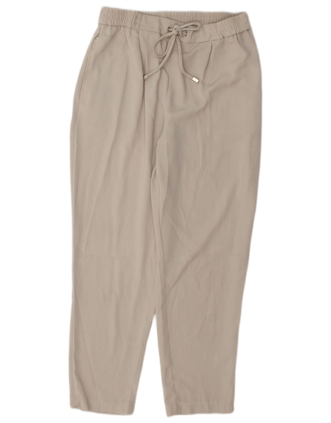 Zara Damen Tapered Casual-Hose, Größe S, W26, L25, Beige, Polyester