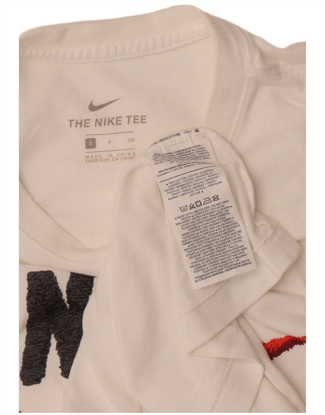 Nike Herren-T-Shirt mit Grafik, Größe S, weiße Baumwolle
