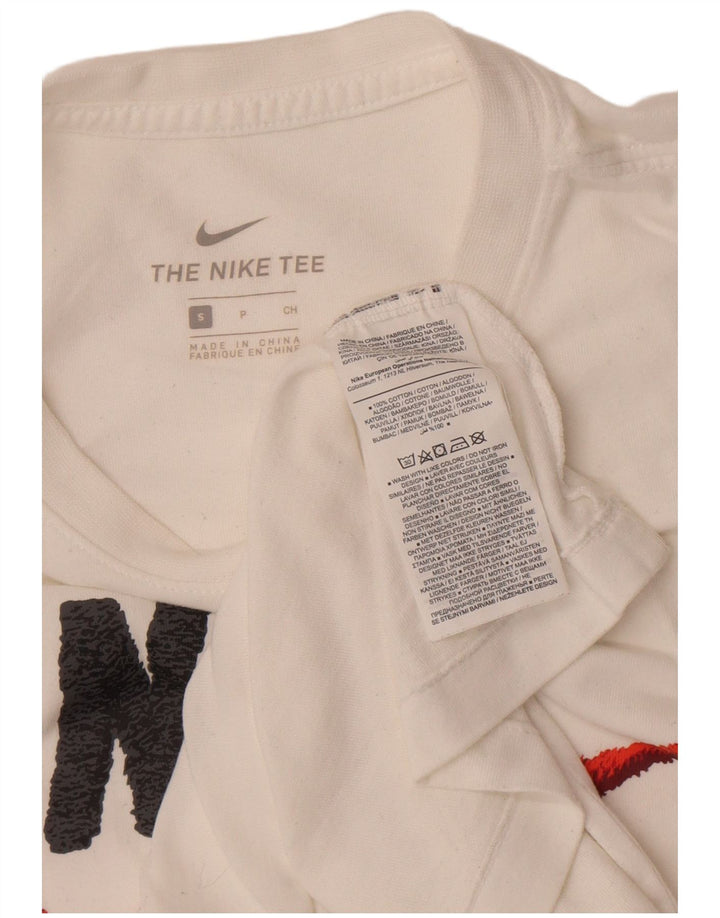 Nike Herren-T-Shirt mit Grafik, Größe S, weiße Baumwolle