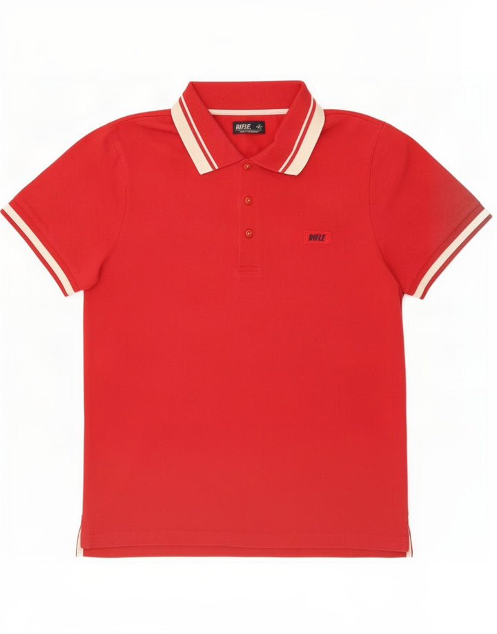 Rifle Herren-Poloshirt, klein, aus roter Baumwolle