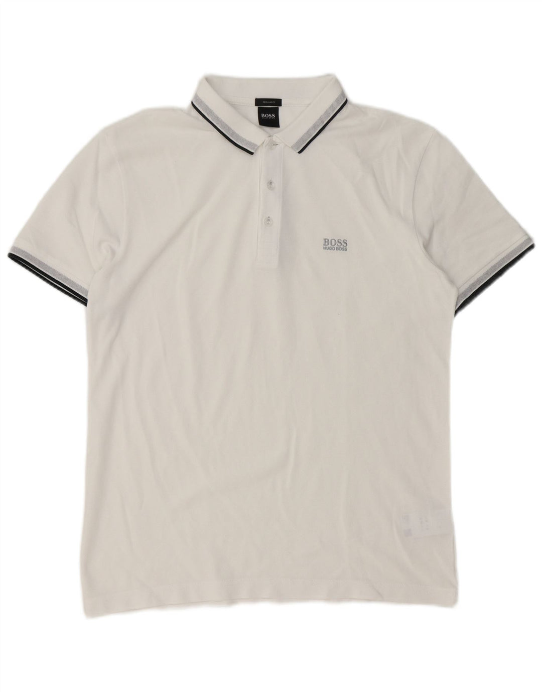 Hugo Boss Herren-Poloshirt mit normaler Passform, große weiße Baumwolle