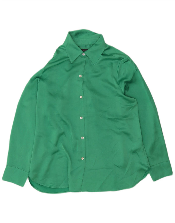Marks & Spencer Damenhemd UK 14 Large Grün Polyester