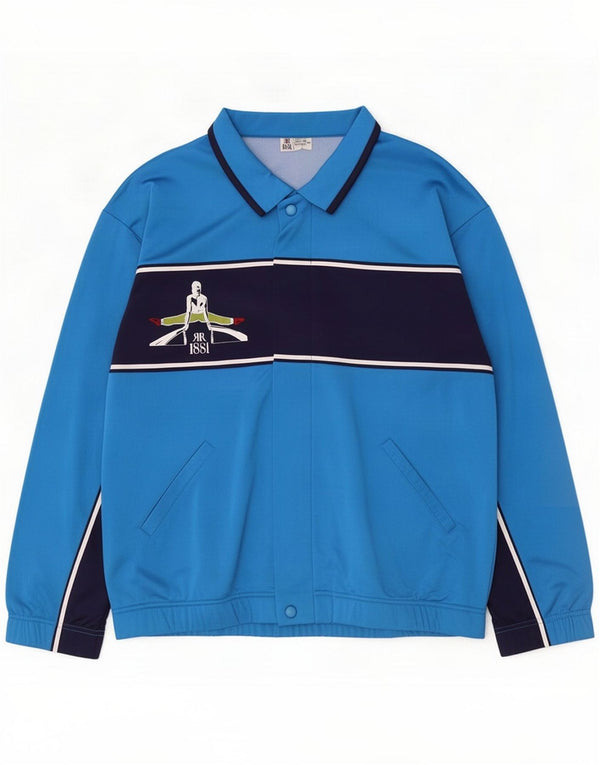 Cerruti 1881 Herren-Trainingsanzug-Top-Jacke IT 54 XL Blaues Colourblock-Nylon
