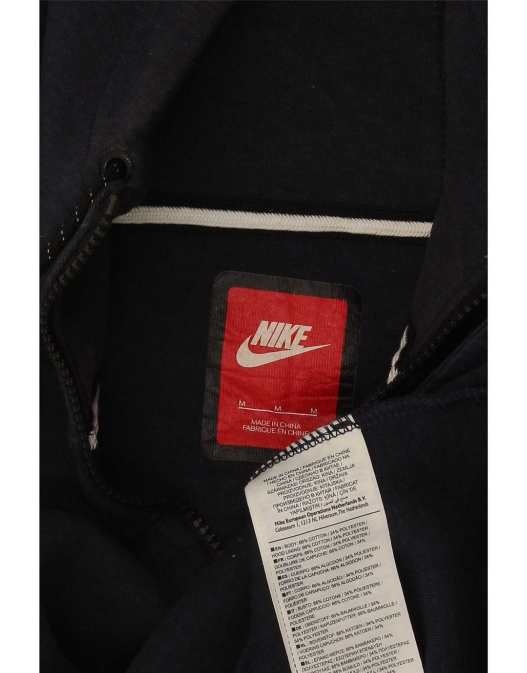 Nike Herren-Kapuzenpullover mit Reißverschluss, mittelmarineblaue Baumwolle
