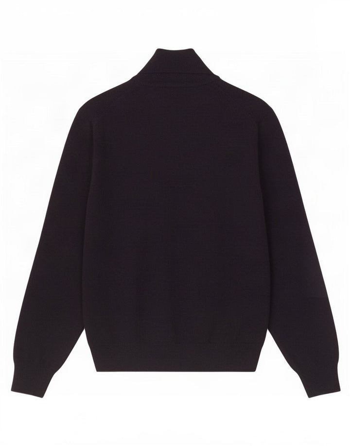 Gant Herren-Pullover mit Reißverschluss am Hals, mittlere marineblaue Wolle