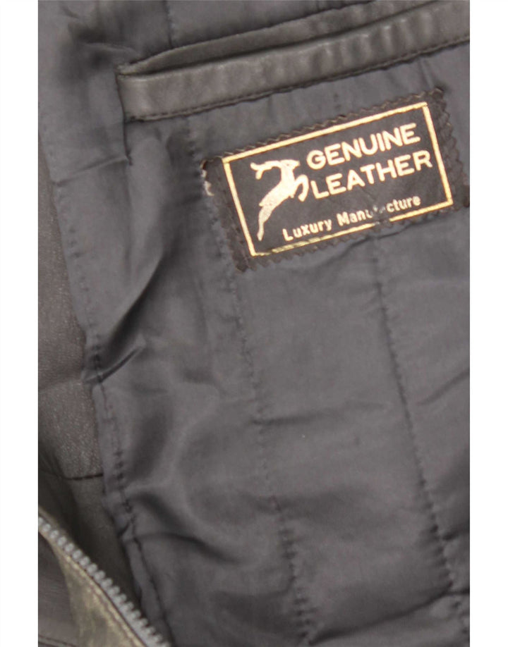 Vintage Herren Lederjacke UK 40 Large Grau