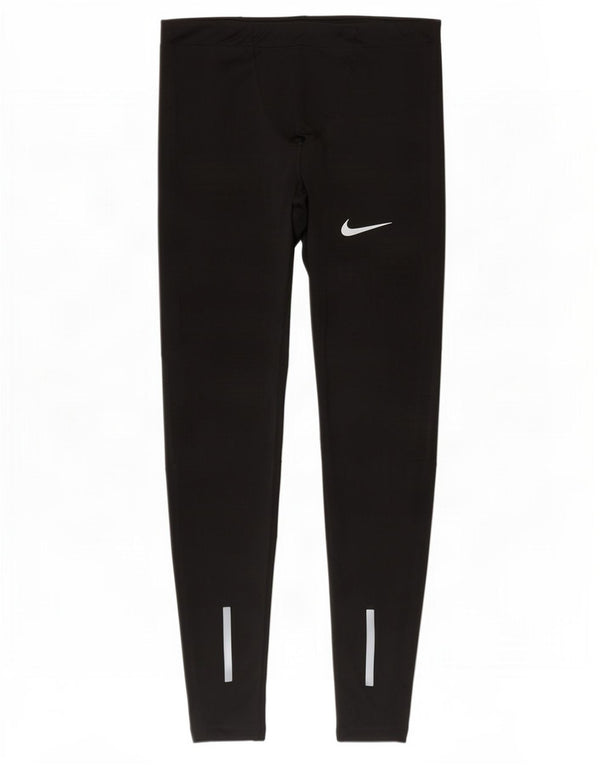 Nike Damen Dri Fit Leggings UK 12 Medium Schwarz Polyester