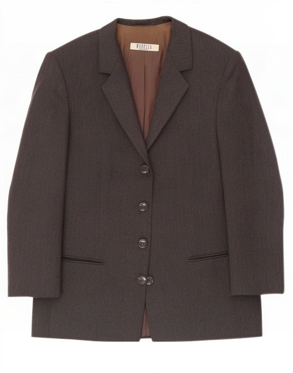 Marella Damen-Blazerjacke mit 4 Knöpfen, UK 12, mittelgraue Wolle