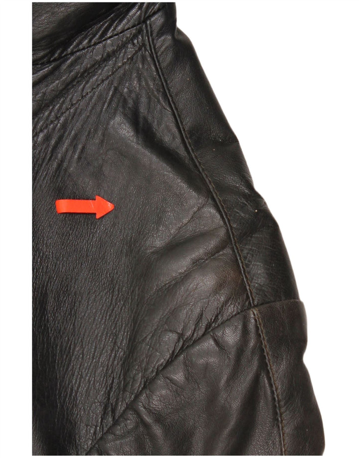 Vintage Womens Leather Jacket UK 16 Large Black Leather