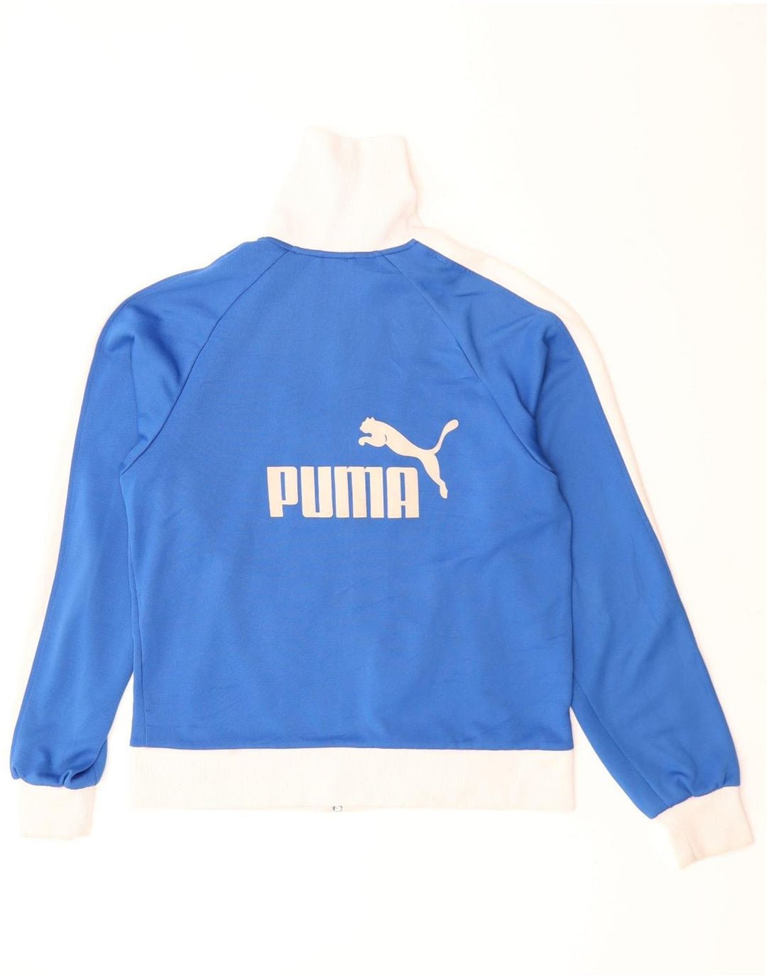 PUMA Womens Graphic Trainingsanzug Top Jacke UK 16 Large Blue Colourblock