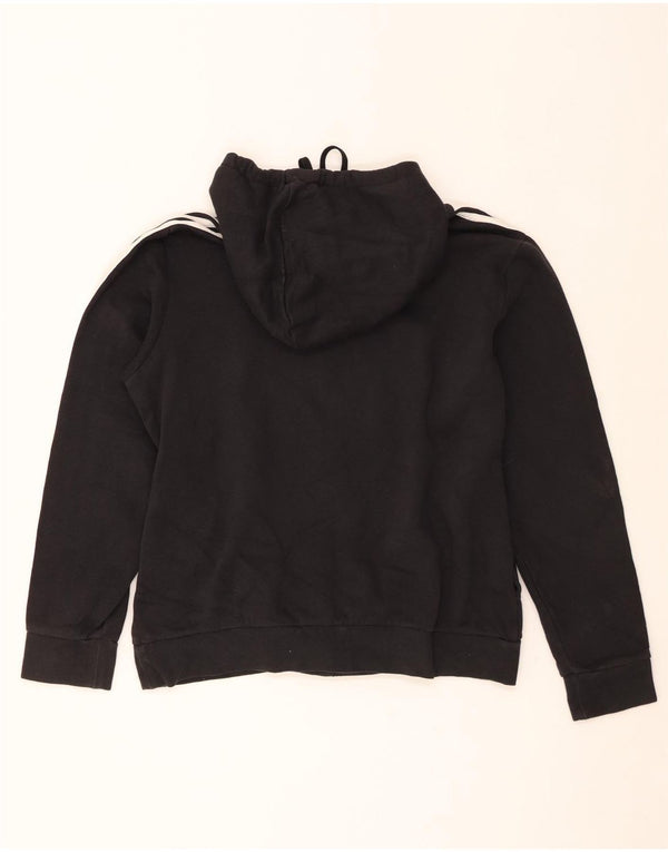 Adidas Damen Kapuzenpullover UK 16/18 Große schwarze Baumwolle