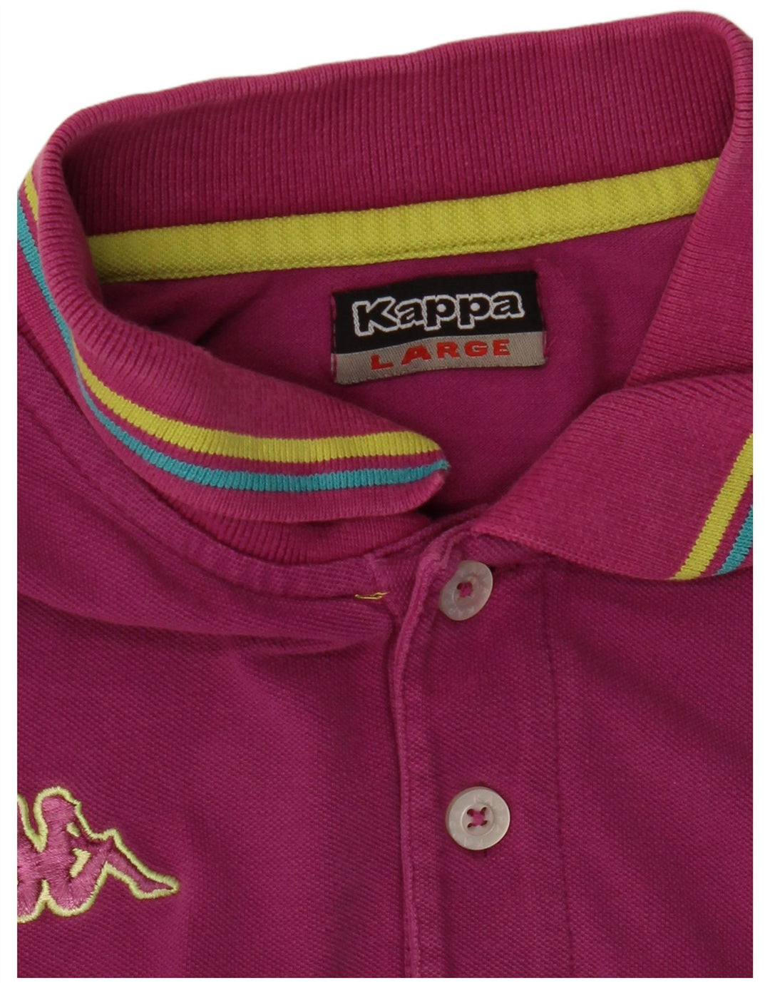 Kappa Herren-Poloshirt, groß, lila gestreift
