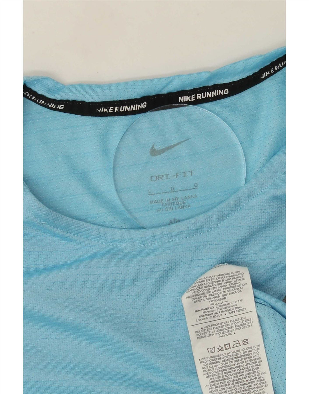 Nike Herren Dri Fit T-Shirt Top, großes blaues Nadelstreifen-Polyester