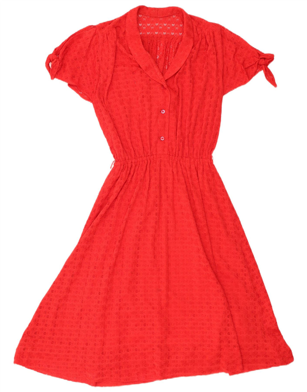 Vintage Damen A-Linie Kleid UK 8 Small Rot
