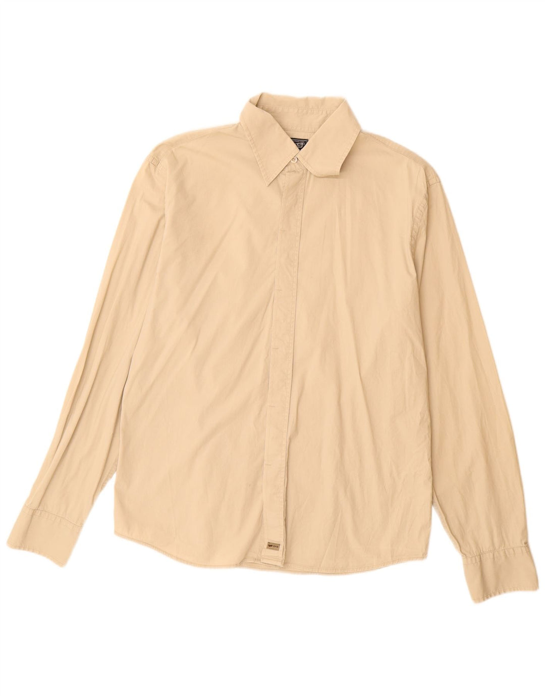 Gas Herrenhemd XL Beige Baumwolle