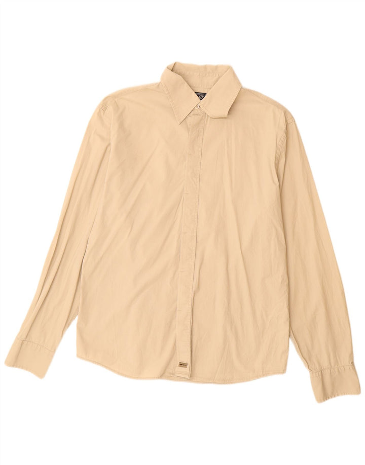 Gas Herrenhemd XL Beige Baumwolle