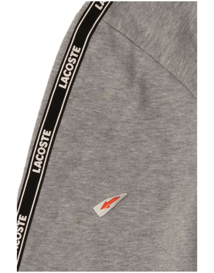 Lacoste Herren-Pullover mit grafischem Kapuzenpullover, Größe 4, Mittelgrau, Farbblock
