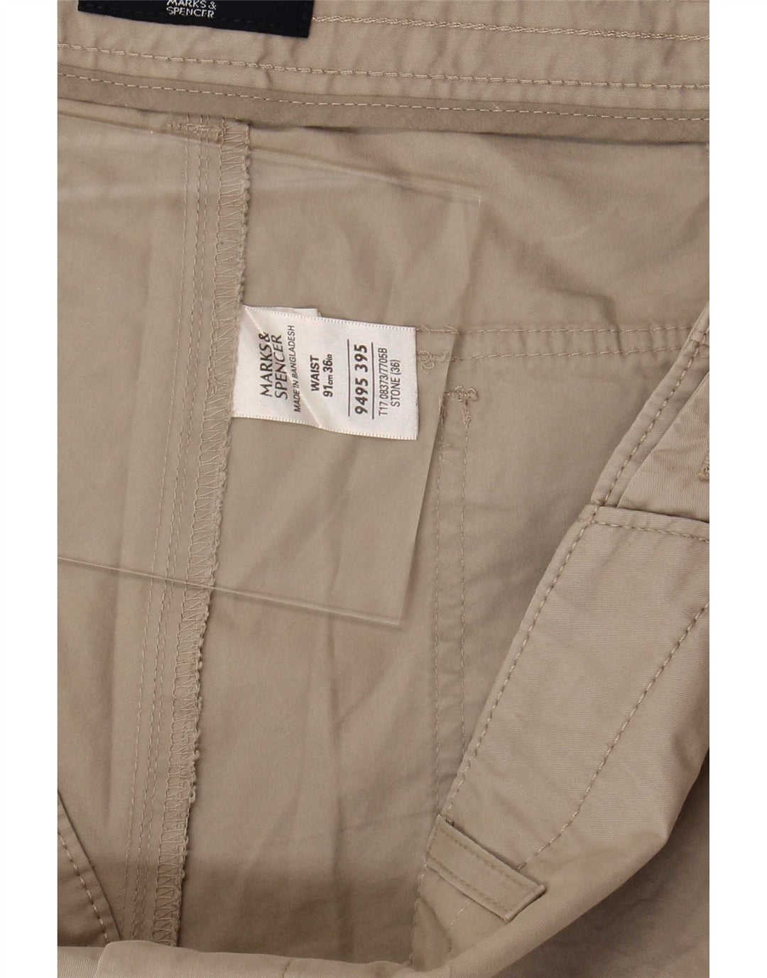 Marks & Spencer Herren-Bermudashorts, Größe L, W36, Beige, Baumwolle