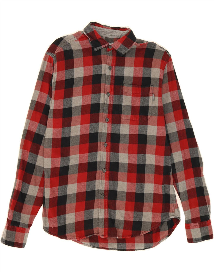 EDDIE BAUER Mens Flannel Shirt Medium Red Check Cotton Vintage Eddie Bauer and Second-Hand Eddie Bauer from Messina Hembry 