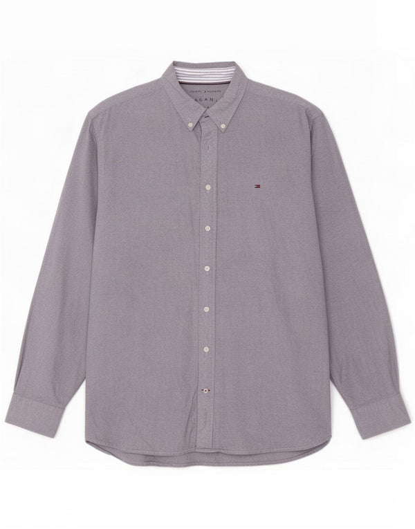 Tommy Hilfiger Herrenhemd 2XL Blaue Baumwolle