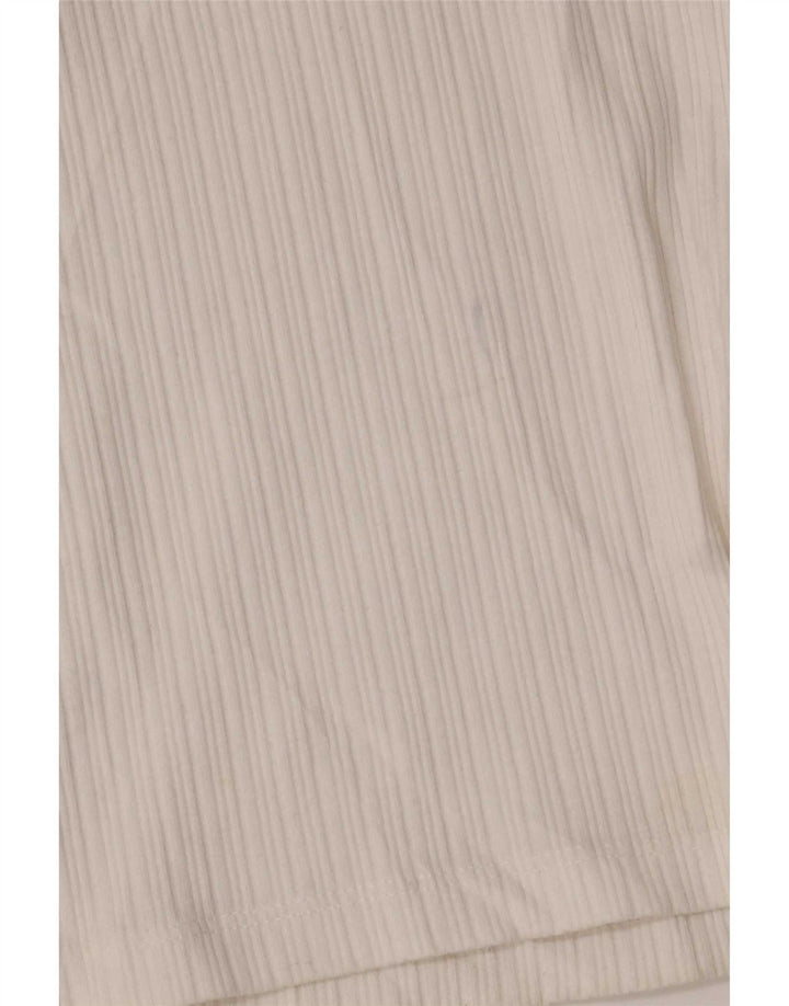 Zara Damen Crop Top 3/4 Ärmel UK 8 Small Weiß