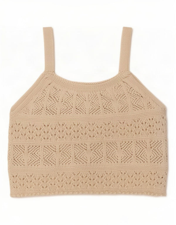 Zara Häkel-Crop-Top für Mädchen, 13–14 Jahre, gebrochenes Weiß