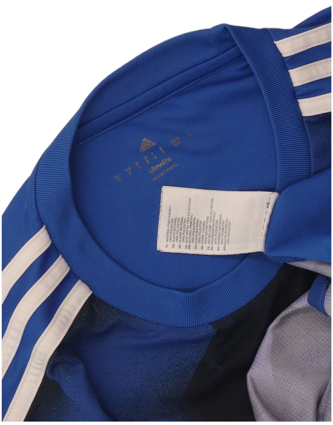 Adidas Herren Climalite Graphic T-Shirt Top Small Blau Geometrisch Polyester