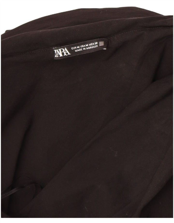 Zara Damen Crop One Shoulder Top UK 12 Medium Schwarz