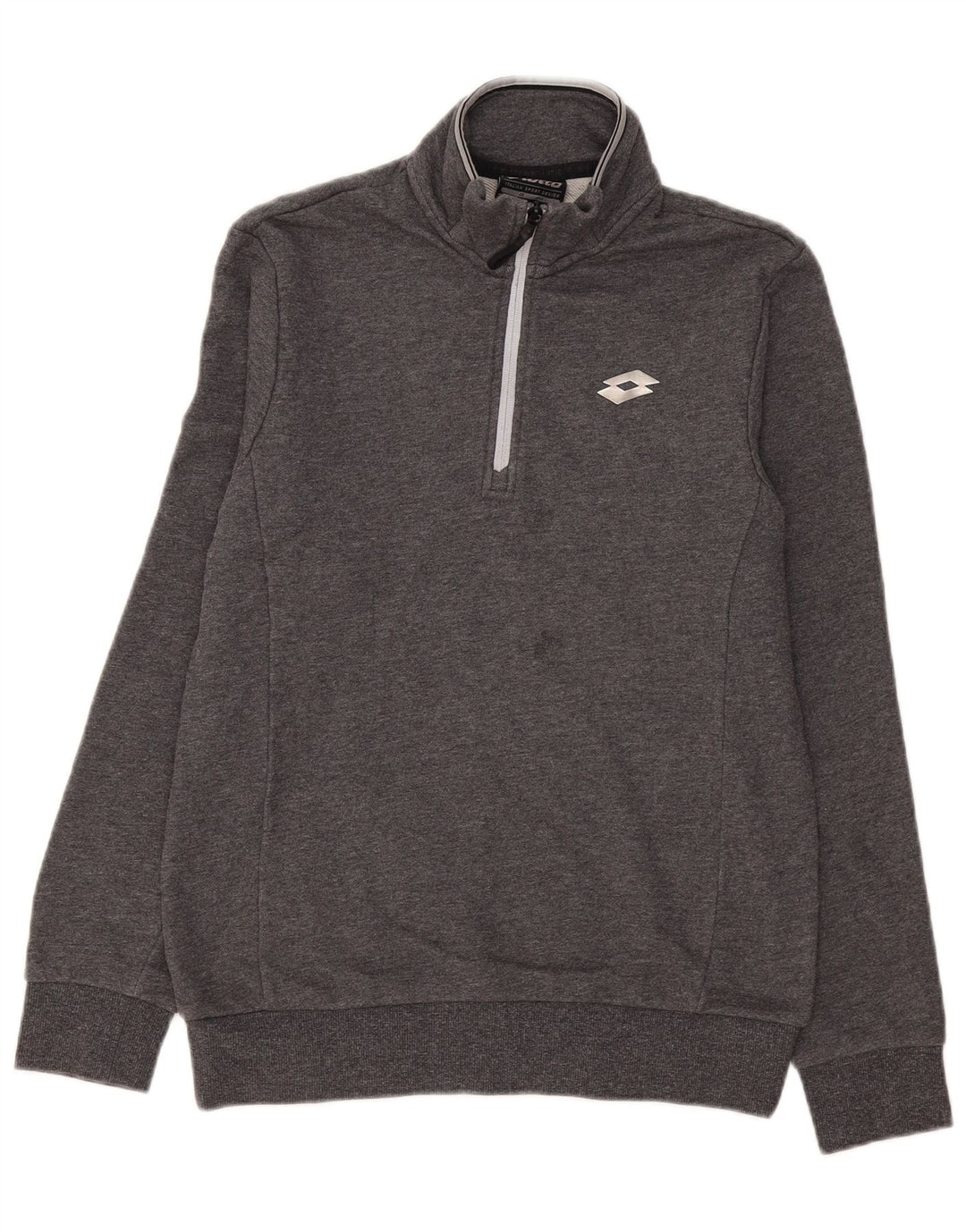 Lotto Herren-Sweatshirt mit Reißverschluss am Hals, Größe S, Grau, Baumwolle