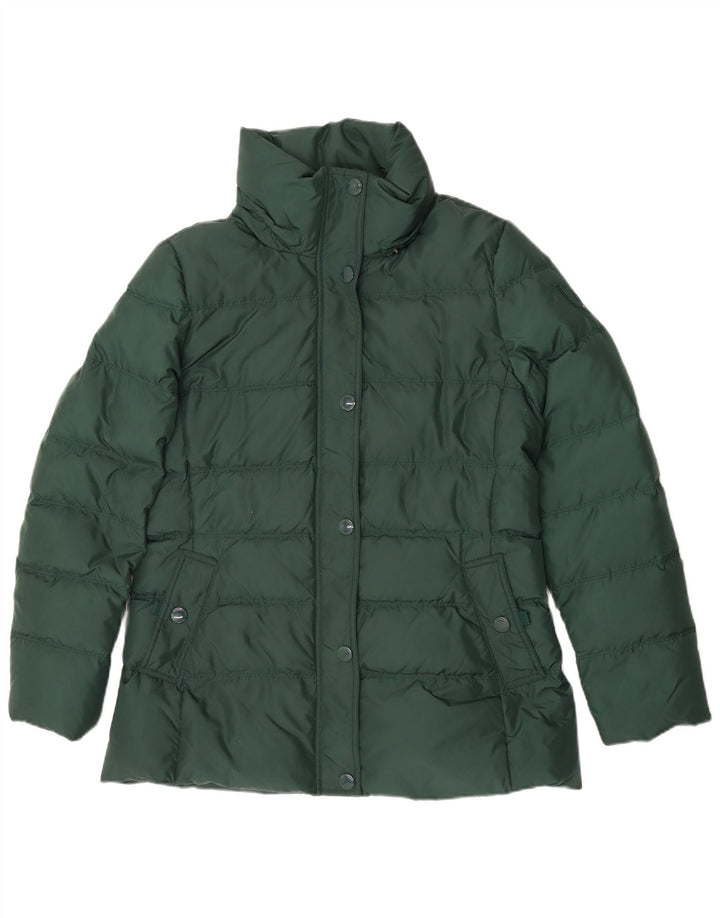 Tommy Hilfiger Wattierte Damenjacke mit Kapuze, UK 18, XL, grünes Polyester