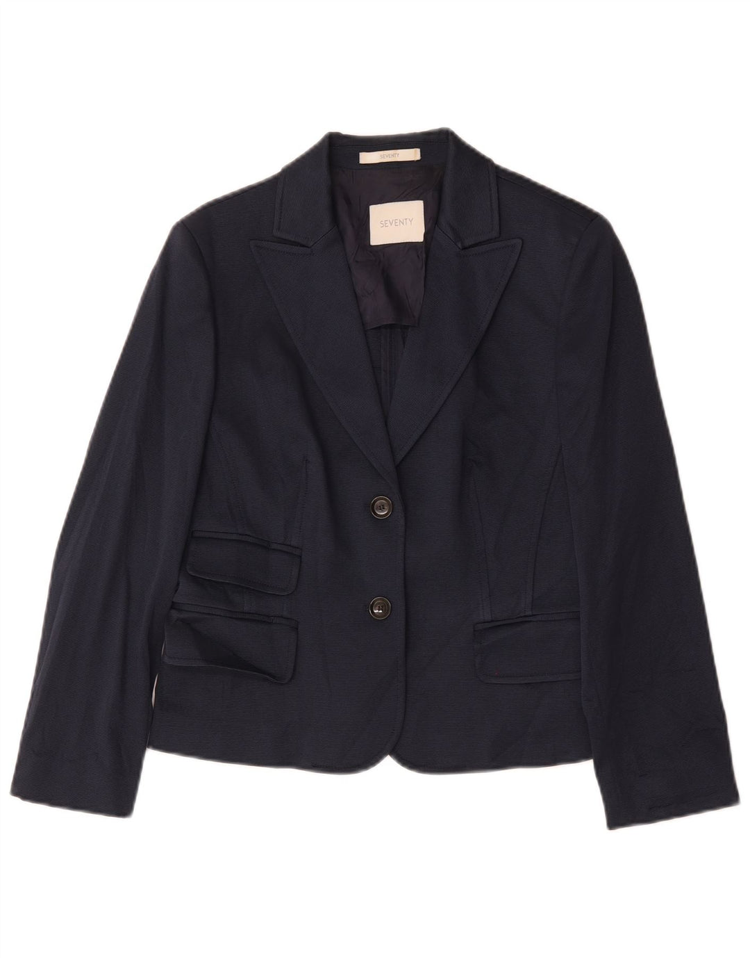 Seventy Damen 2-Knopf-Blazerjacke IT 48 XL Marineblaue Baumwolle