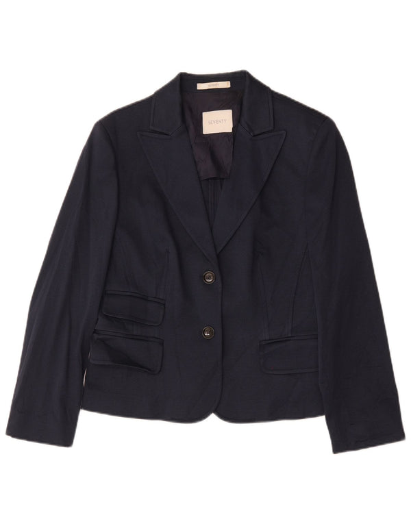 Seventy Damen 2-Knopf-Blazerjacke IT 48 XL Marineblaue Baumwolle
