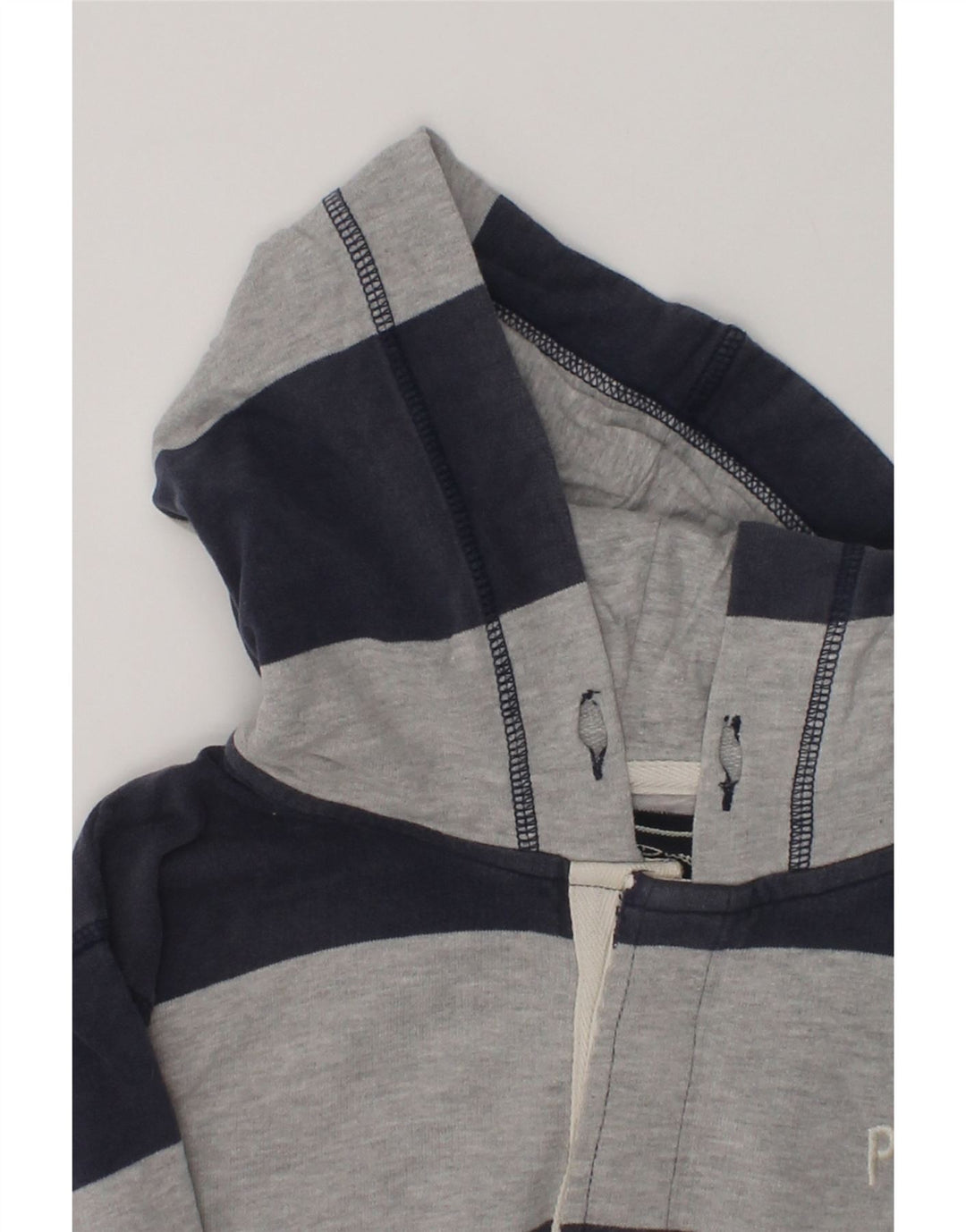 MASSIMO DUTTI Boys Graphic Hoodie Jumper 11-12 Years Grey Striped Cotton | Vintage Massimo Dutti | Thrift | Second-Hand Massimo Dutti | Used Clothing | Messina Hembry 