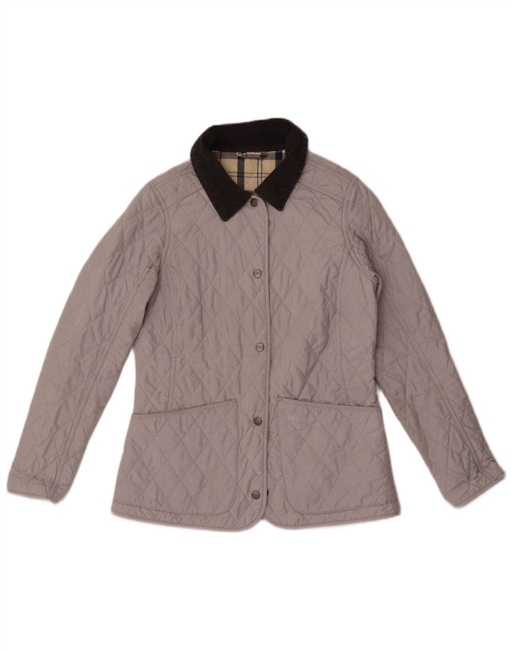 Barbour Damen Steppjacke UK 8 Small Graues Colourblock-Polyester