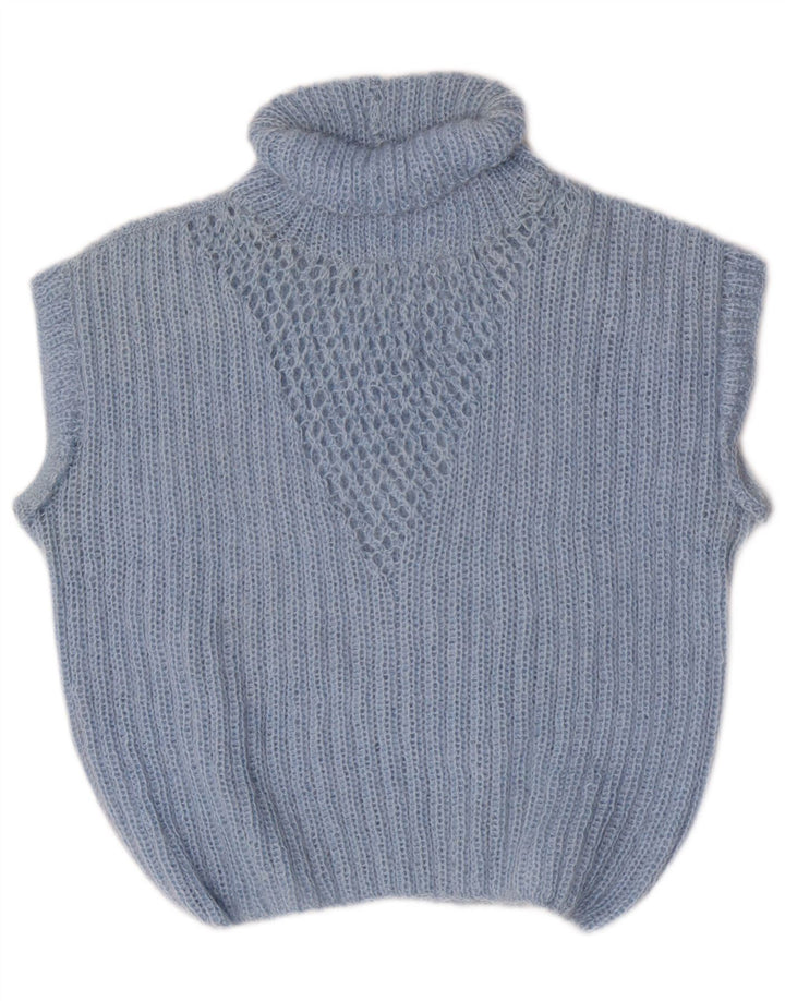 Vintage Damen Weste Tank Top UK 10 Small Blue